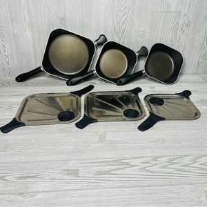 3 rare vintage WearEver Air 2-Qt Square Saucepans and lids 2qt 9qt and 8inch
